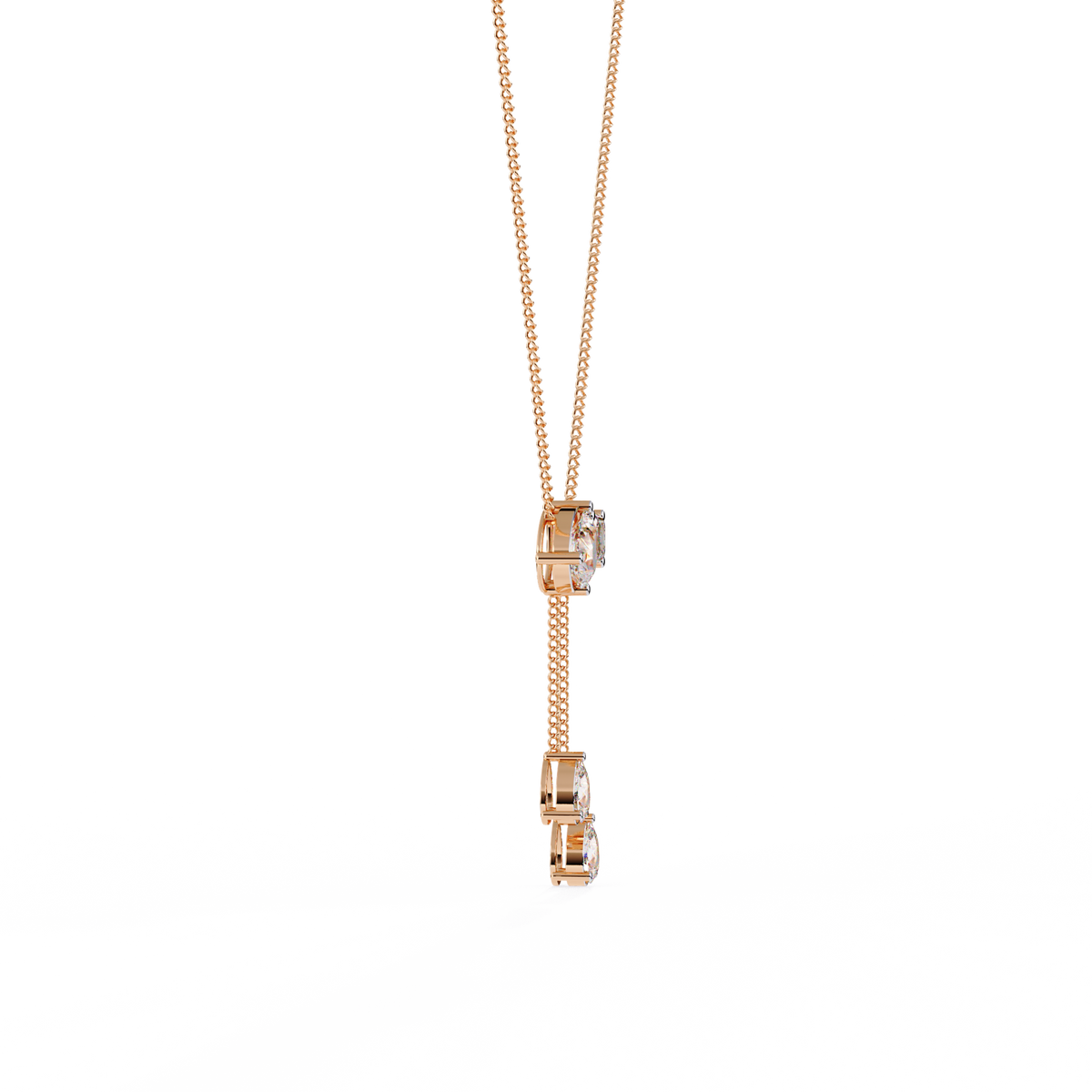 Toi Et Moi Teardrop Lab Grown Diamond Necklace - View 6
