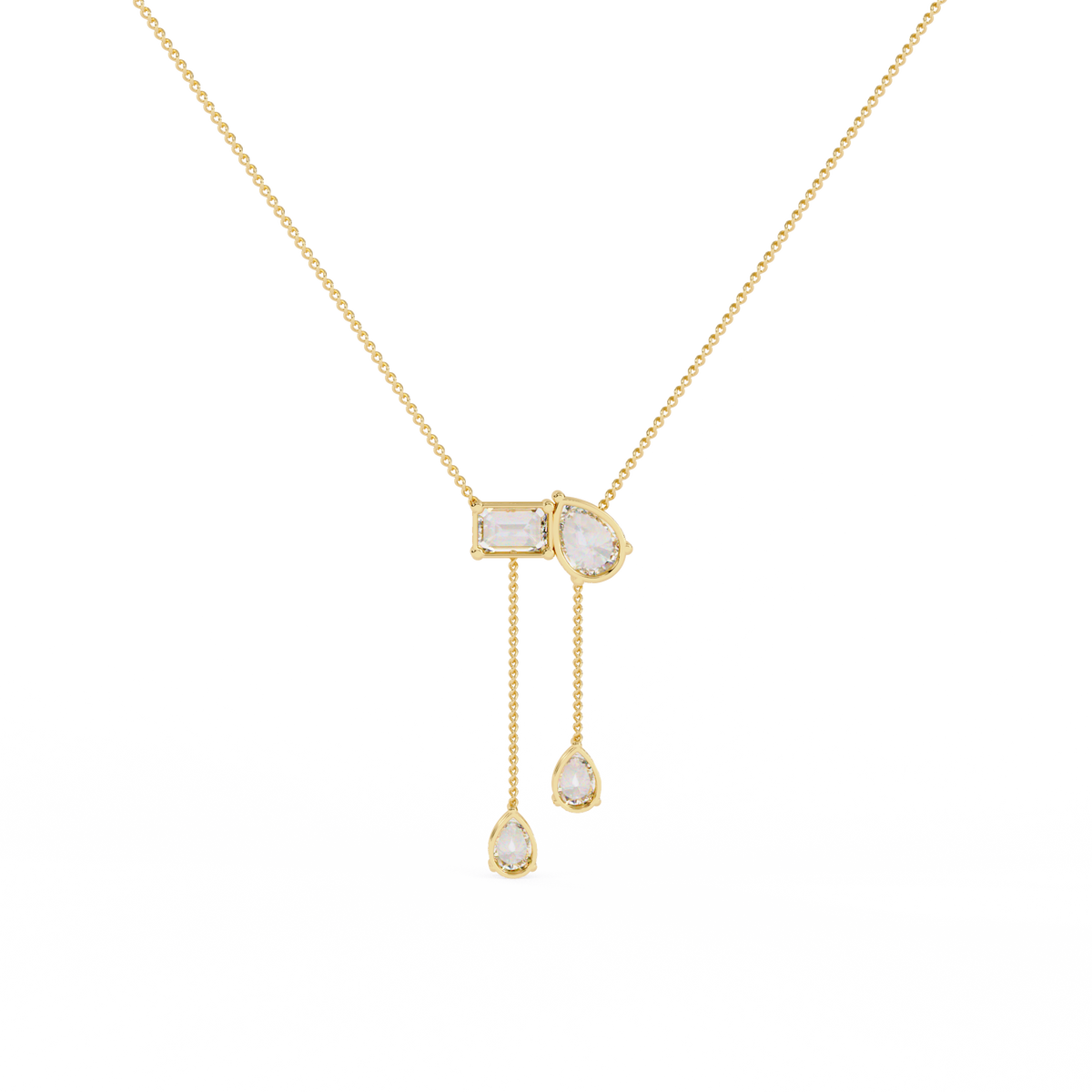Toi Et Moi Teardrop Lab Grown Diamond Necklace - View 8