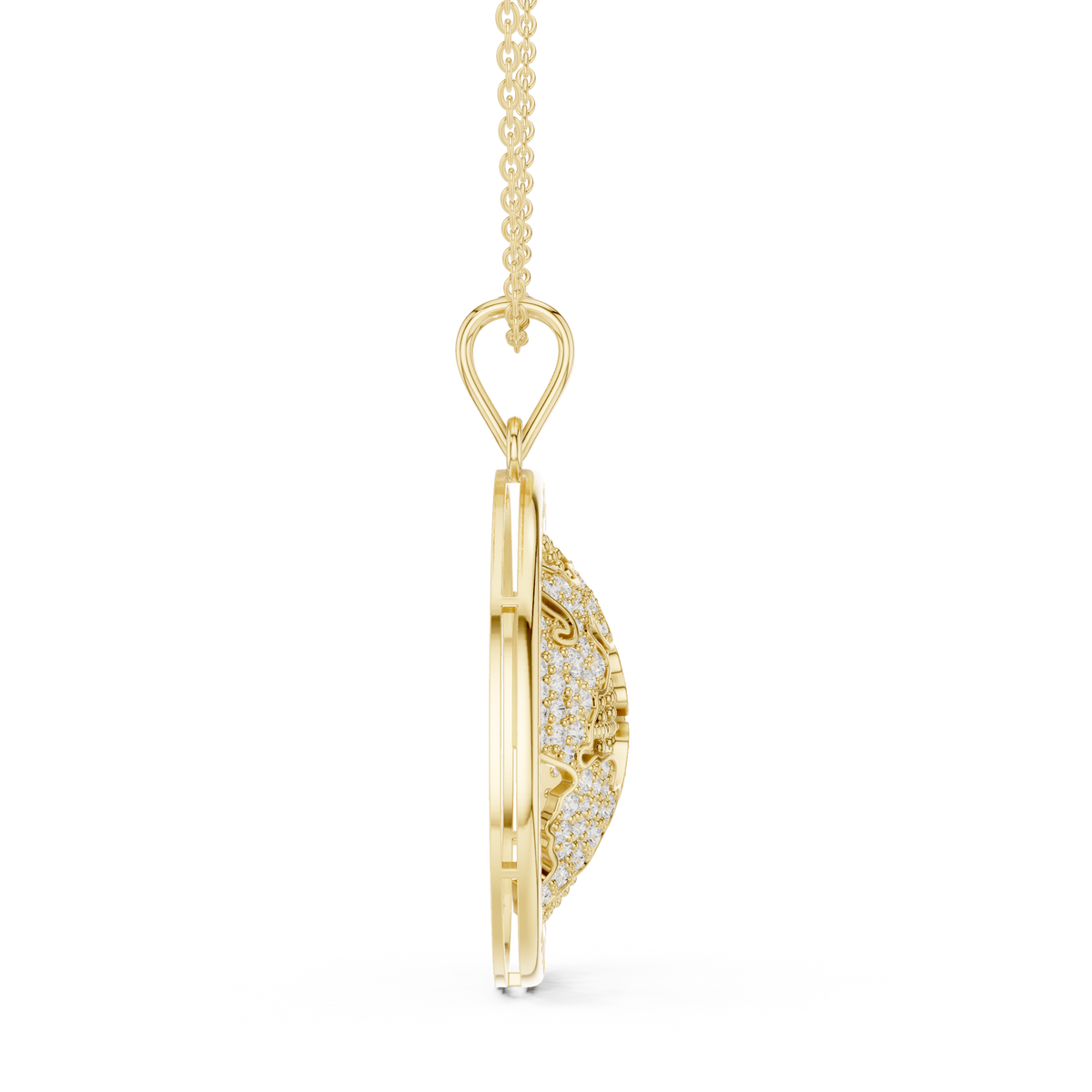 Inspirational Earth Motif Statement Charm Featuring Round Lab Grown Diamond - View 4