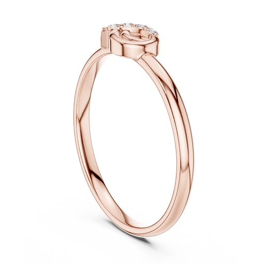 Round Cut Moissanite Diamond Knot Gold Promise Ring for Women - View 2