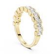 Baguette Cut Moissanite Diamond Half Eternity Wedding Band - View 3