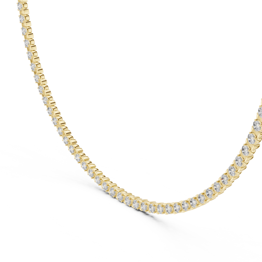 Bezel Setting Round Moissanite Diamond Tennis Necklace - View 2