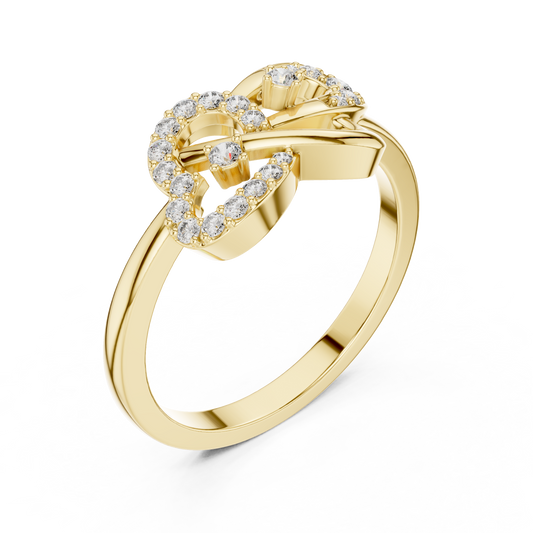 Infinity Round Cut Lab Diamond Openwork Pave Gold Statement Ring - View 2