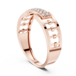 Round Cut Lab Grown Diamond Men's Rectangular Pave Center Geometric Ring - View 8