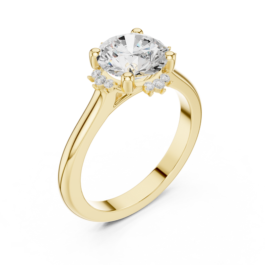 Round Brilliant Three Stone Lab Grown Diamond Ring - View 2