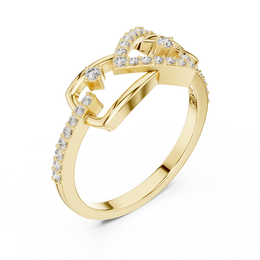 Open Trillion Shape Pave Lab Diamond Wedding Ring - View 2