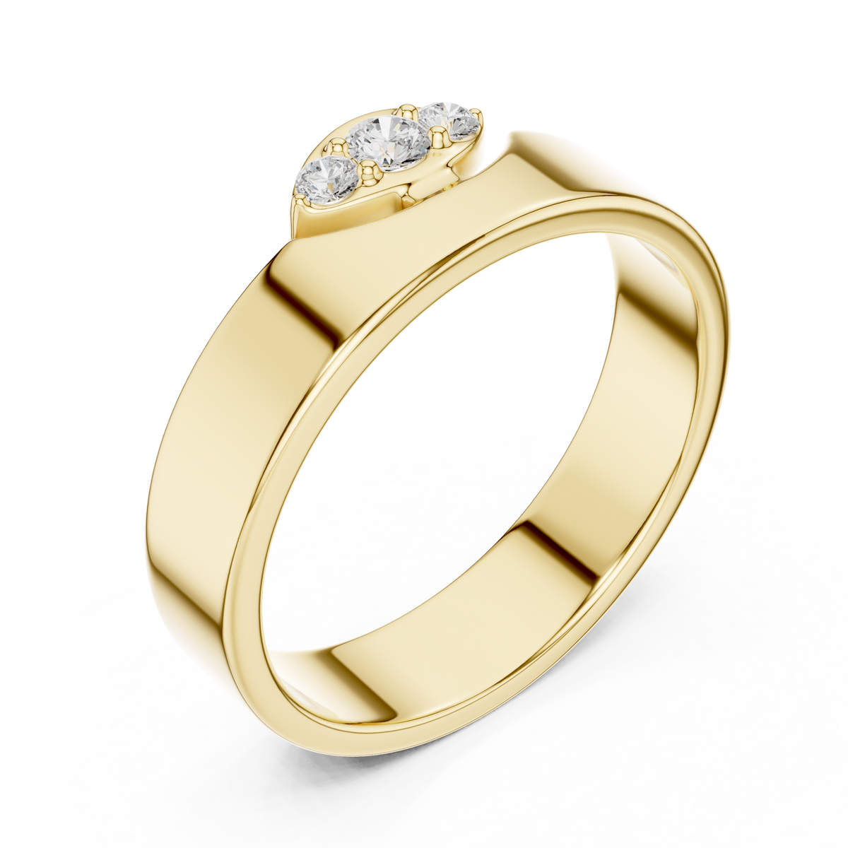 Round Cut Moissanite Diamond Men's Unique Geometric Anniversary Ring - View 3