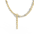 Halo Oval Lab Grown Diamond Y Necklace with Mixed Cut Drop Pendant - View 2