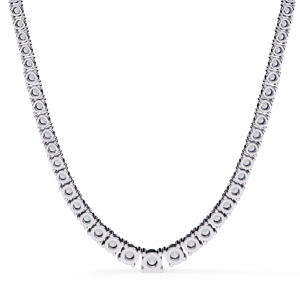 Round Cut Lab Grown Diamond Tennis V Necklace - View 10