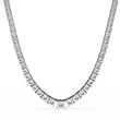 Round Cut Moissanite Diamond Tennis V Necklace - View 10