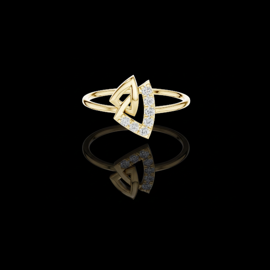 Triangle Pave Lab Diamond Interlocking Ring