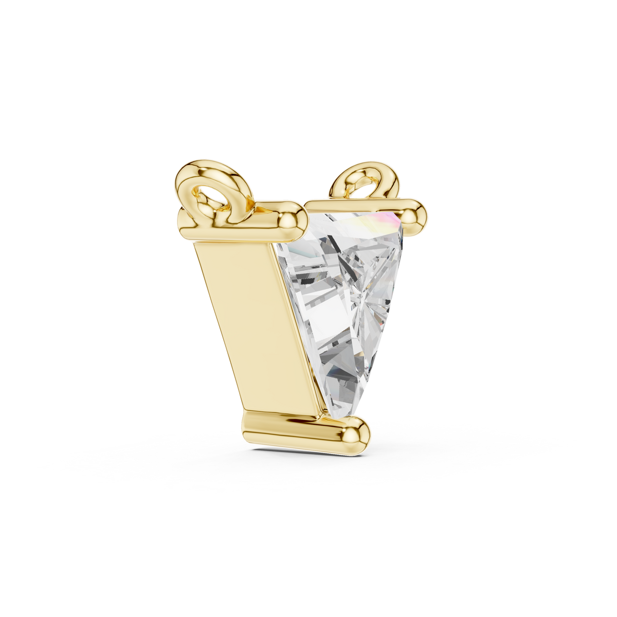 Trillion Cut Solitaire Pendant with Center Lab Grown Diamond - View 4