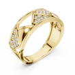 Round Cut Lab Grown Diamond Men's Triangular Pave Pattern Statement Ring - View 4