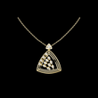 Open Triangle Floral Lab Grown Diamond Pendant Necklace