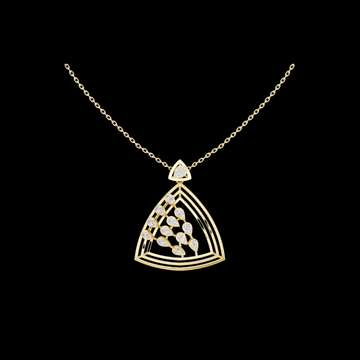Open Triangle Floral Lab Grown Diamond Pendant Necklace