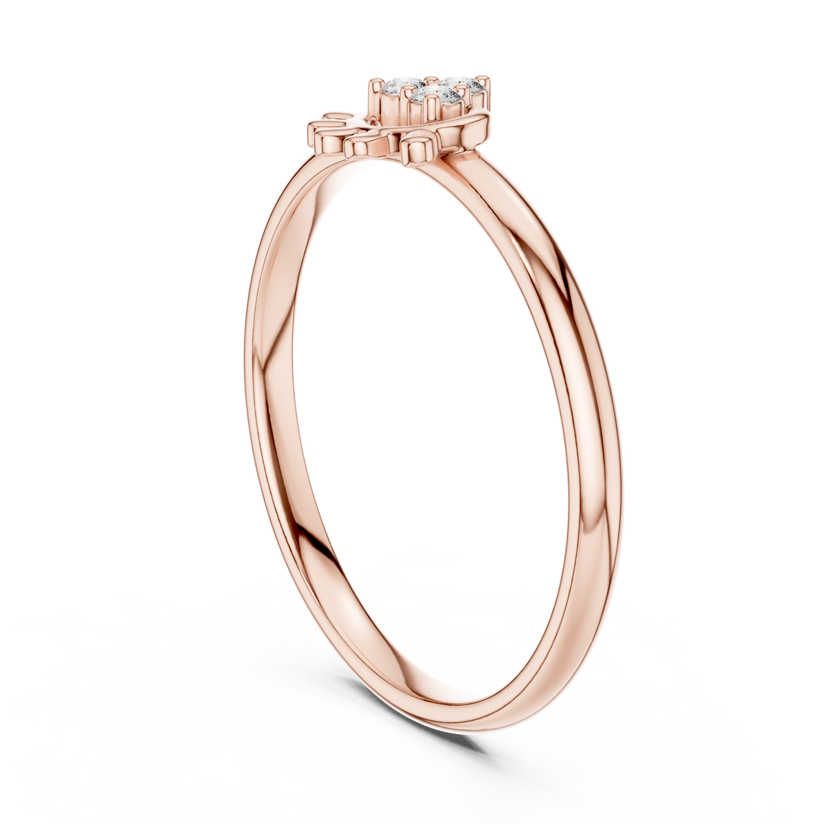 Modern Round Lab Diamond Cluster Delicate Ring - View 6