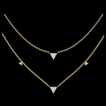 Two Layered Triangle Lab Grown Diamond Pave Necklace