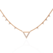 Open Triangle Pave Station Moissanite Pendant Necklace - View 2