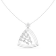 Open Triangle Floral Lab Grown Diamond Pendant Necklace - View 3