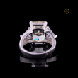 Fancy Intense Yellow Radiant Moissanite Diamond Ring With Trillion Cut Side Diamonds - View 4