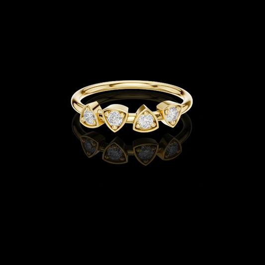 Trillion Cut Bezel Lab Diamond Band