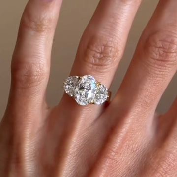 Oval Cut Three Stone Lab Diamond Engagement Ring