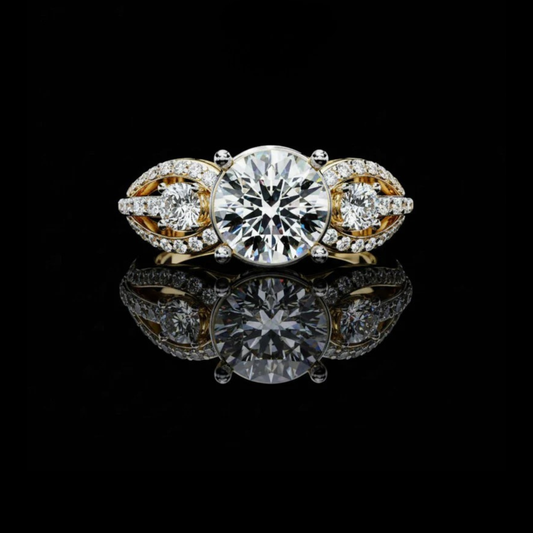 Trilogy Round Lab Diamond Twist Pave Band Anniversary Ring