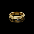 Round Cut Moissanite Diamond Men's 3 Stone Off Center Accent Band