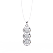 Three Stone Drop Pendant with Round Moissanite Diamond - View 3