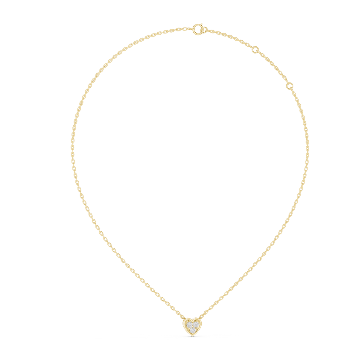 Heart Shape Pendant with Round Three Stone Cluster Lab Grown Diamond - View 10