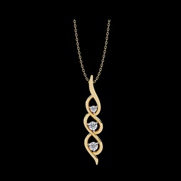 Three Stone Twist Lab Grown Diamond Pendant Necklace