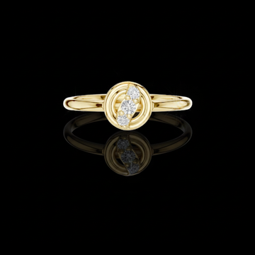 Round Cut Lab Diamond Cluster Ring With Open Frame Design