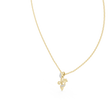 Dainty Twin Tulip Flower Round Lab Grown Diamond Accent Pendant - View 10