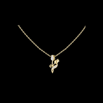 Dainty Twin Tulip Flower Round Moissanite Diamond Accent Pendant