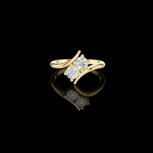 Toi Et Moi Round Cut Lab Diamond Engagement Ring