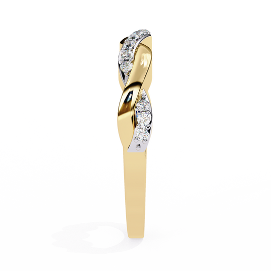 Twisted Lab Diamond Pave Wedding Band Ring - View 2