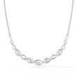 Twisted Infinity Bar Moissanite Diamond Pave Necklace - View 10