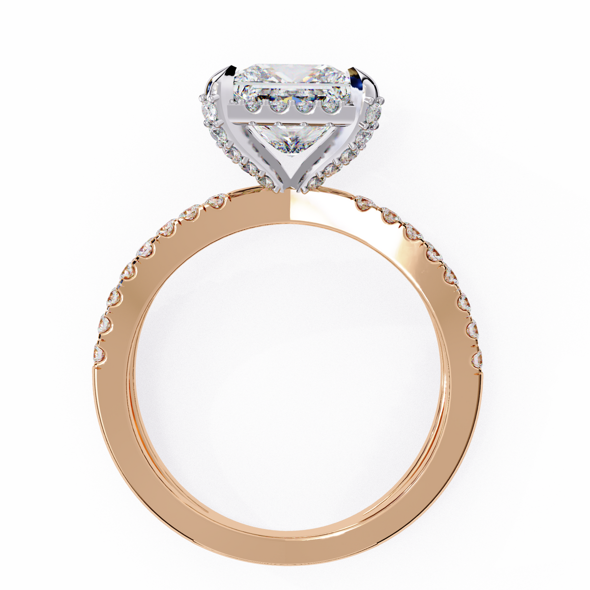 Rose gold ring with a diamond 