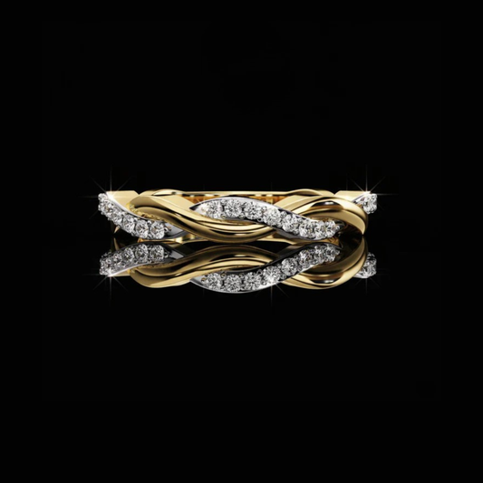 Twisted Lab Diamond Pave Wedding Band Ring