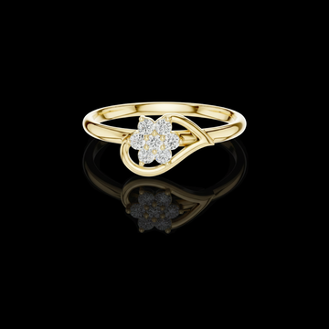 Floral Round Lab Diamond Delicate Wear Ring For Women