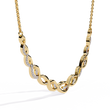 Twisted Infinity Bar Moissanite Diamond Pave Necklace - View 2