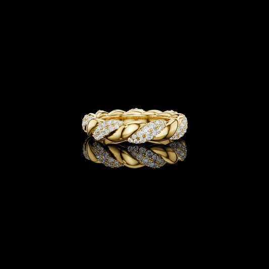Twisted Pave Moissanite Diamond Eternity Wedding Band Ring