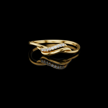 Minimal Crossover Moissanite Diamond Ring With Pave Twisted Band