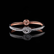 Modern Design Two Tone Moissanite Diamond Geometric Bracelet For Girlfriend