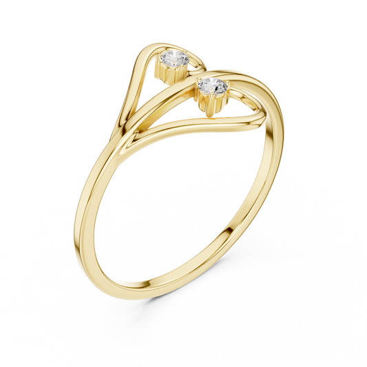 Open Heart Two Lab Diamond Bypass Engagement Ring - View 2