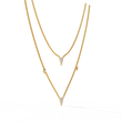 Two Layered Triangle Moissanite Diamond Pave Necklace - View 10