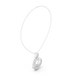 Abstract Swirl Circle Lab Grown Pendant with Pave Accents - View 9