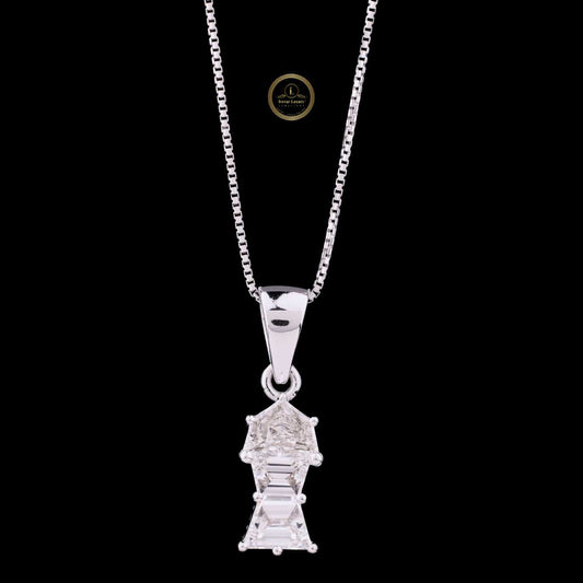 Unique Antique Cut Moissanite Diamond Drop Pendant With Tapered Bail