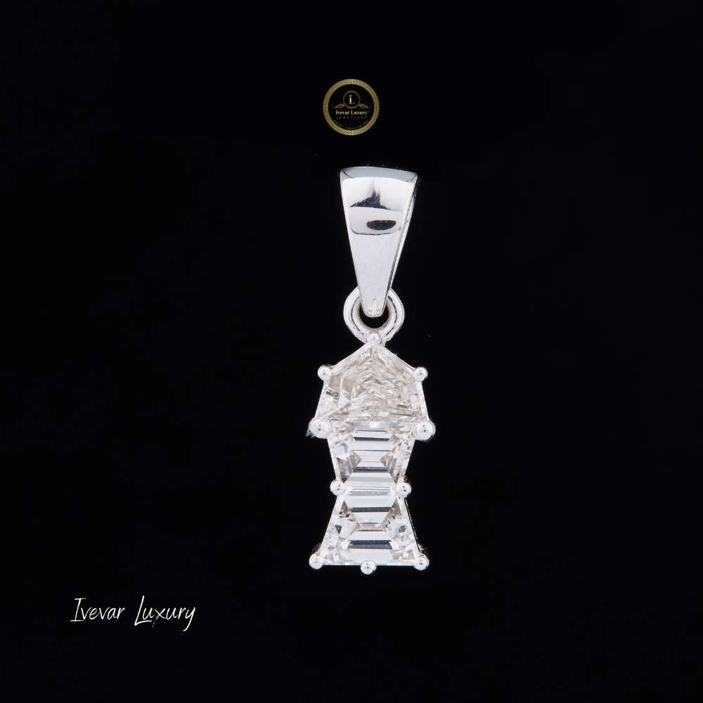 Unique Antique Cut Moissanite Diamond Drop Pendant With Tapered Bail - View 4