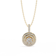 Concentric Circle Silhouette Charm Pendant with Round Moissanite Diamond - View 5